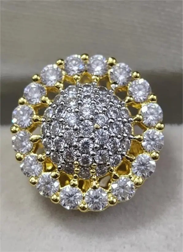AD Earrings Gold-Plated Sunflower Theme Coruscate Jewels