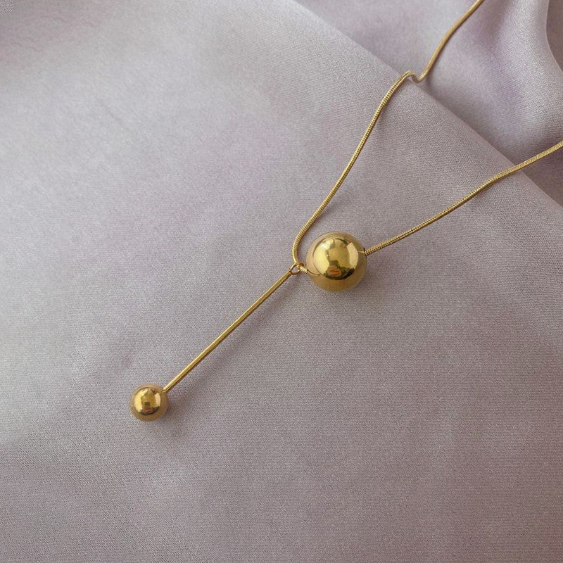 Dual Spherical Pendant Anti Tarnish Gold Plated