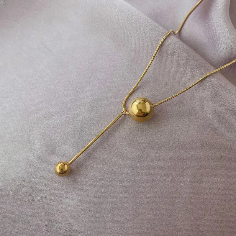 Dual Spherical Pendant Anti Tarnish Gold Plated Coruscate Jewels