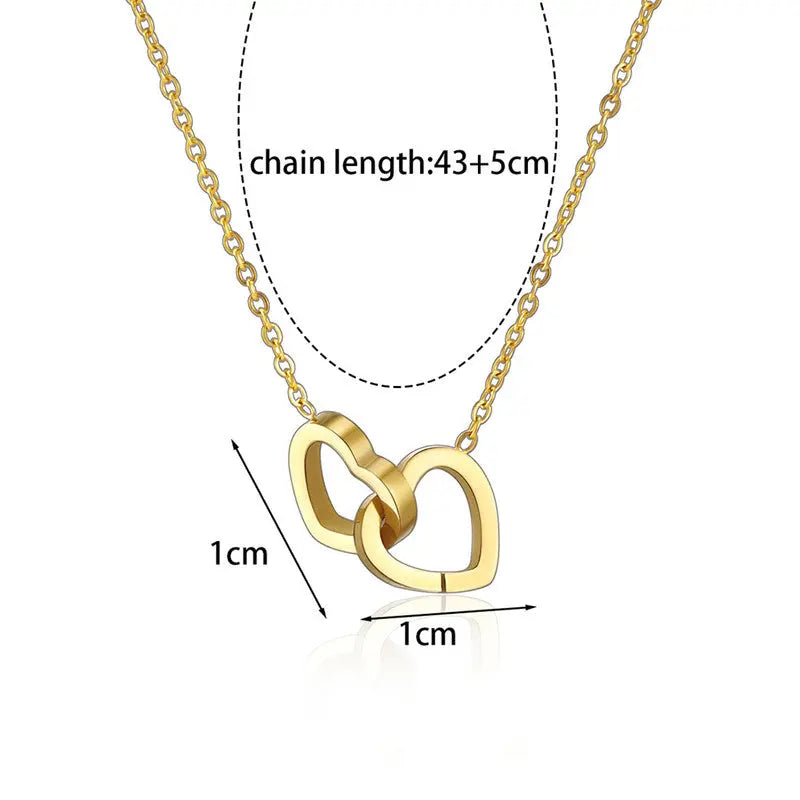 Anti Tarnish Gold-Plated Double Heart Pendant Coruscate Jewels