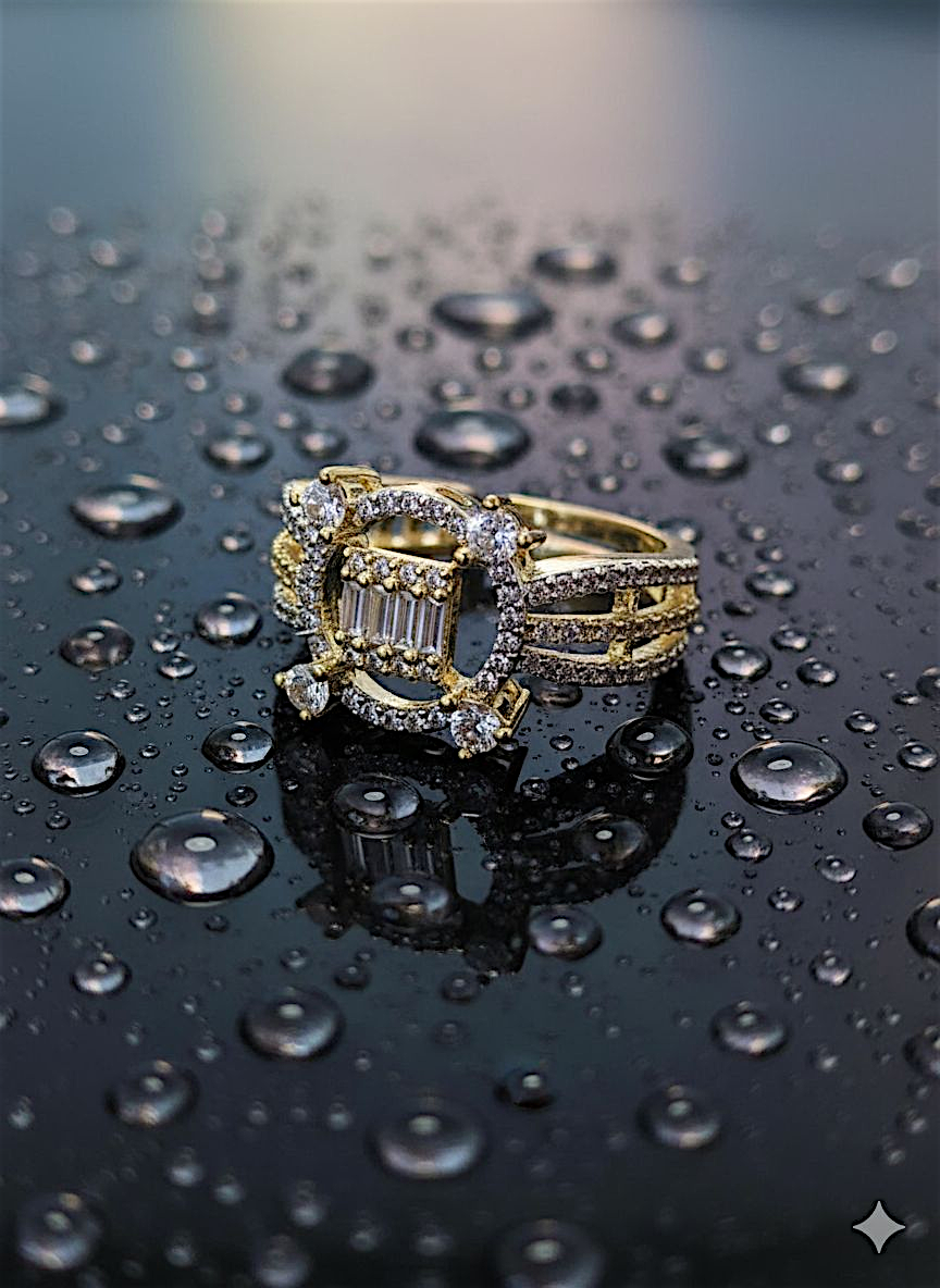 Coruscate Jewels Royal Charm Adjustable Gold-Tone Ring with CZ Stones