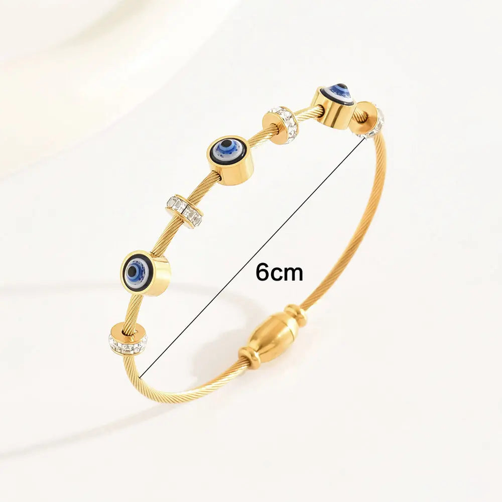 Evil Eye Anti-Tarnish Gold-Plated Stainless Steel Bracelet For Women Coruscate Jewels