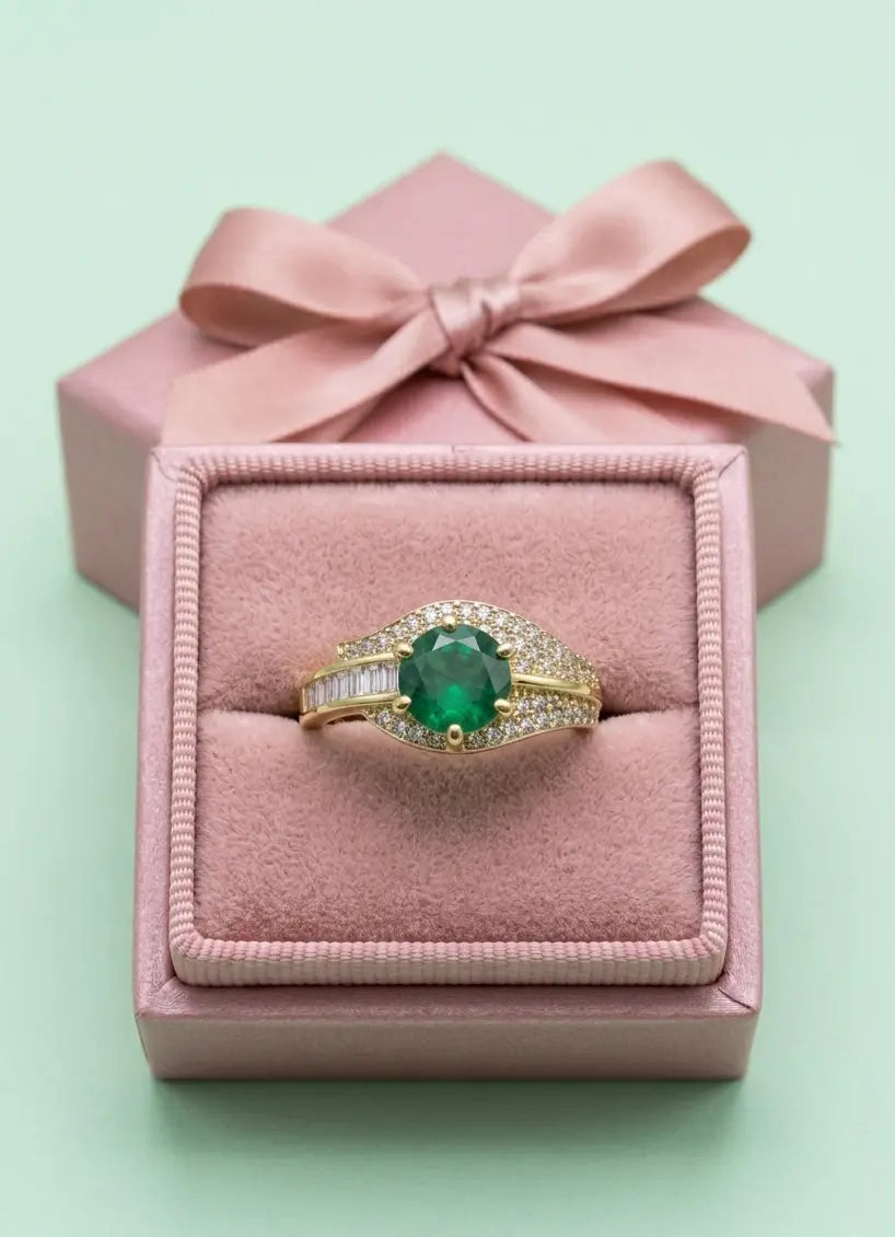 Emerald Crystal Adjustable Ring Coruscate Jewels