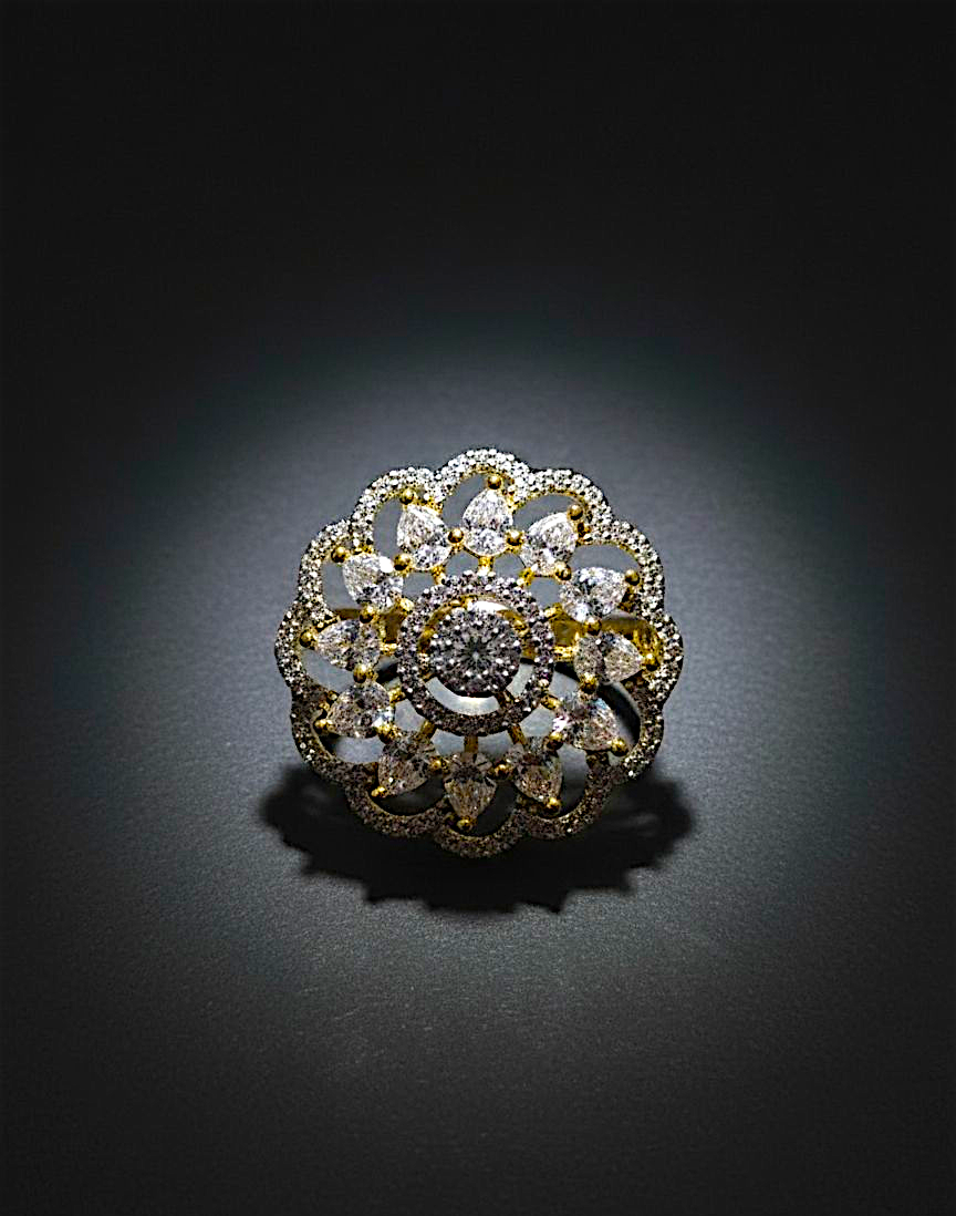 Golden Bloom Floral Ring