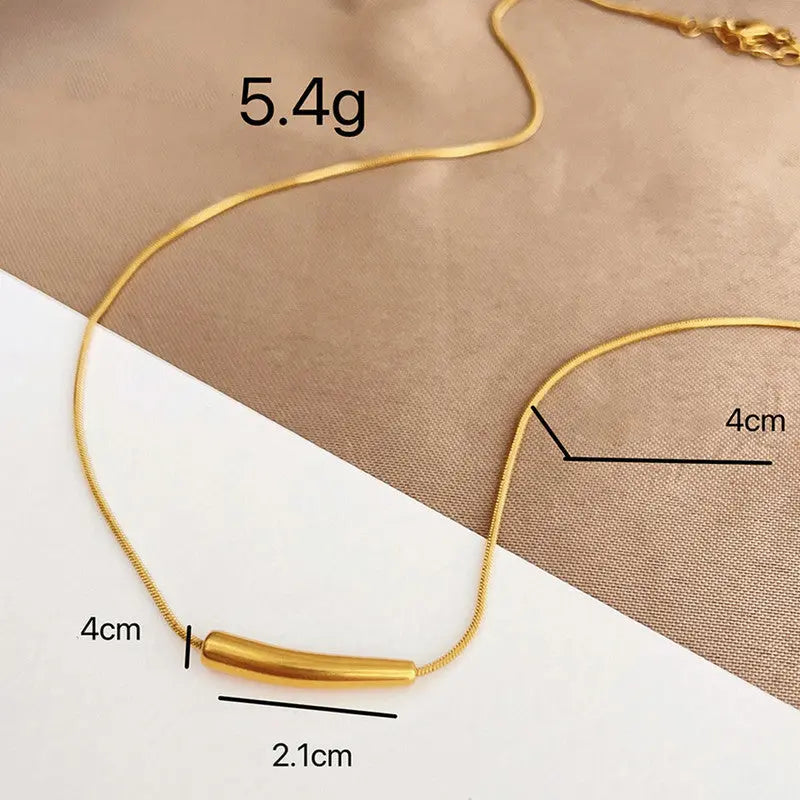 Anti Tarnish Gold-Plated Minimalist Teardrop Necklace Coruscate Jewels