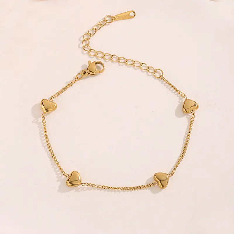 Gold Plated Anti Tarnish Stainless Steel Wraparound Heart Bracelet for Women Coruscate Jewels