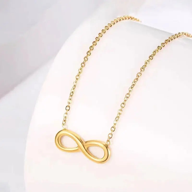 Gold Plated Stainless Steel Anti Tarnish Infinity Pendant Necklace Coruscate Jewels