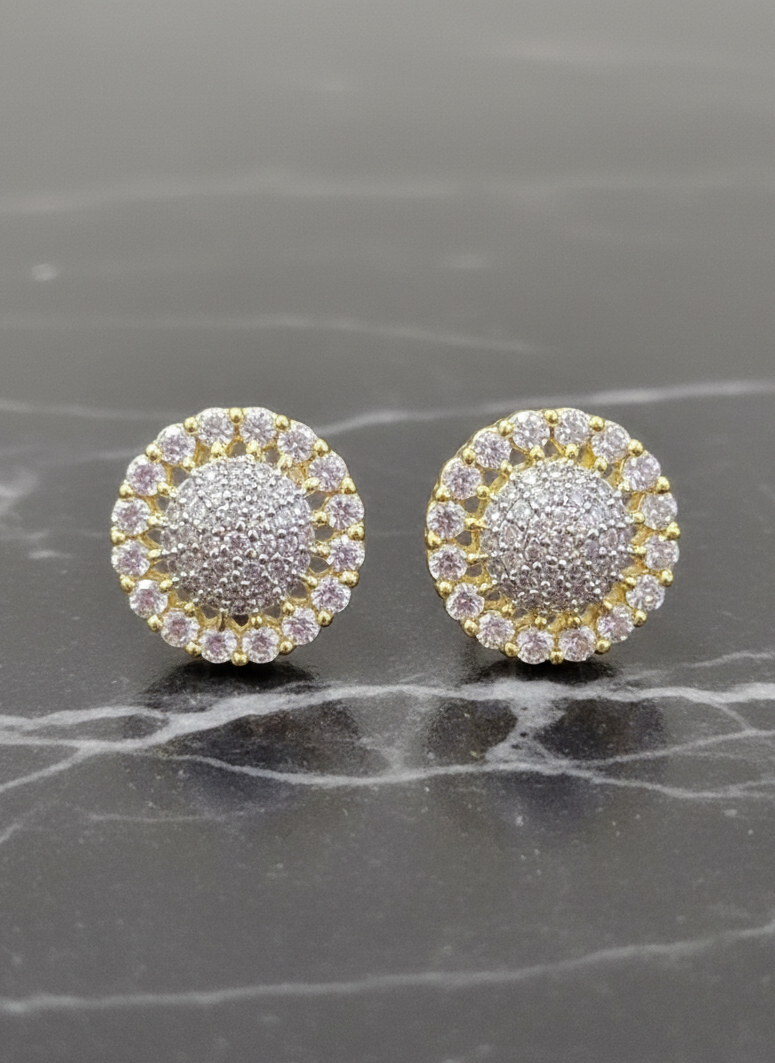 AD Earrings Gold-Plated Sunflower Theme