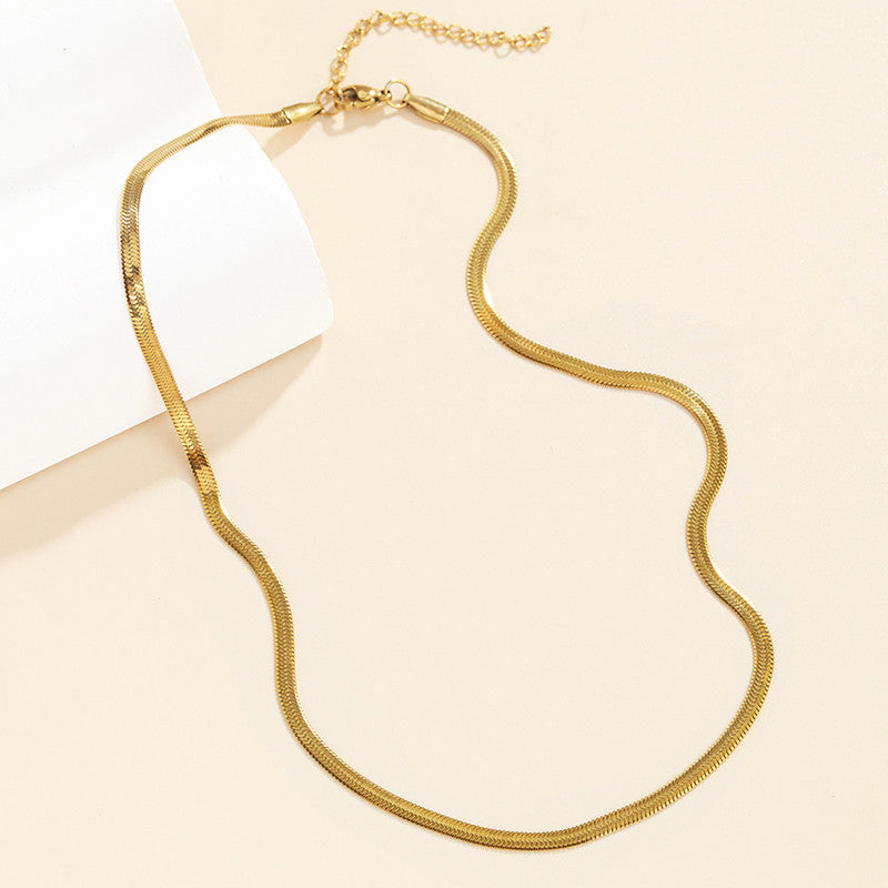 Anti Tarnish Gold Plated Flat Snake Chain
