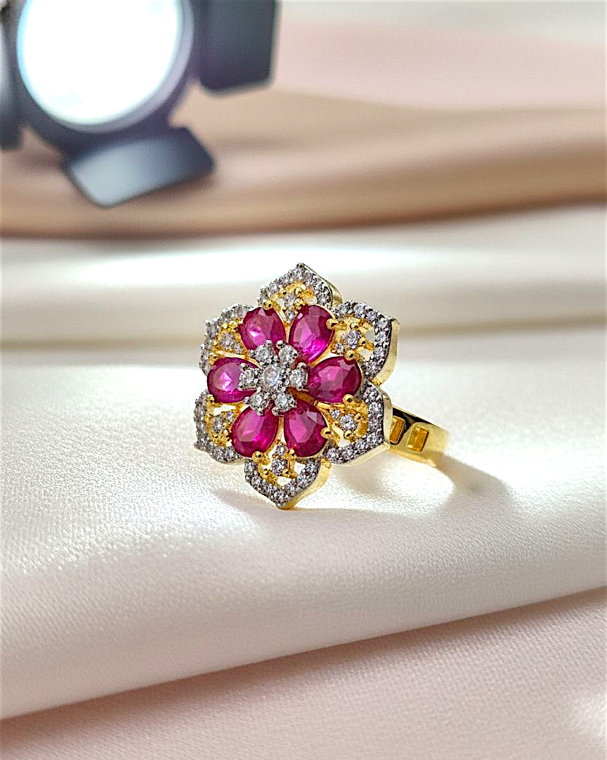 Ruby Bloom Zirconia Ring