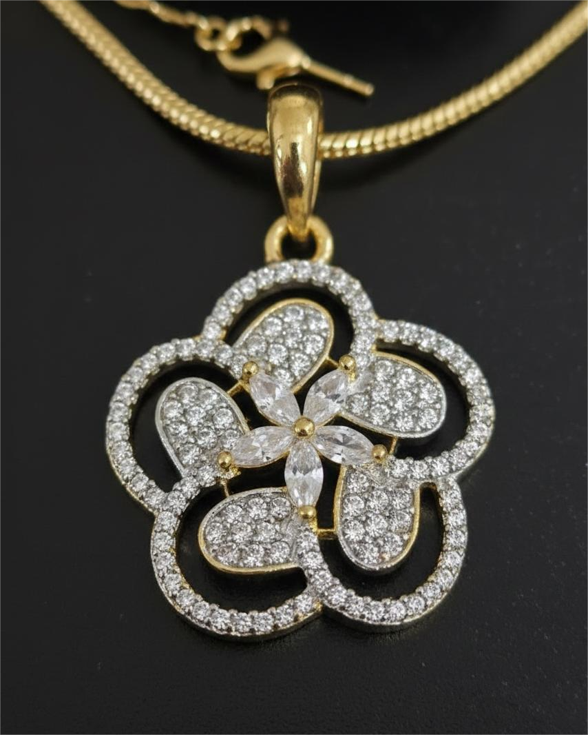 Gold Plated AD-Bloom Grace Pendant Set