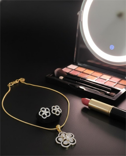 Gold Plated AD-Bloom Grace Pendant Set