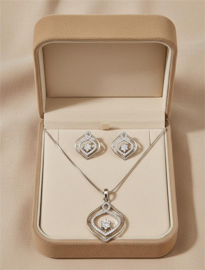 Gold Plated American Diamond Whisper Pendant Set