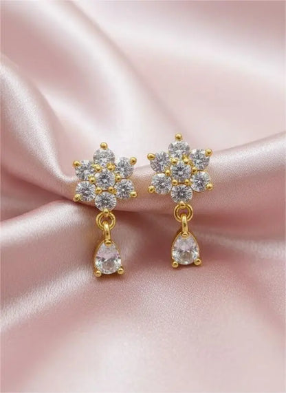 AD Gold Plated Star Teardrop Earrings Coruscate Jewels