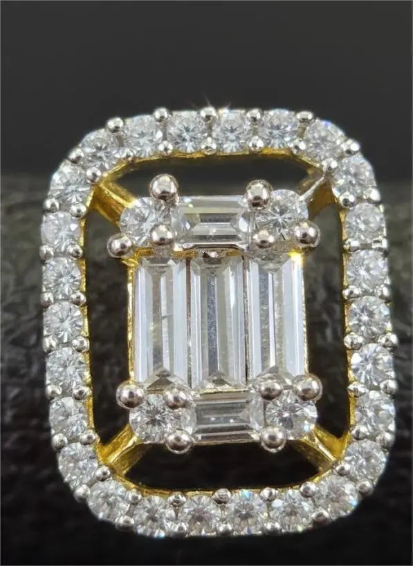 American Diamond Gold Plated Baguette Cut Art Deco Inspired Coruscate Jewels