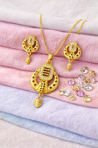 Gold Plated Pendant Set Celestia Golden Circle Coruscate Jewels