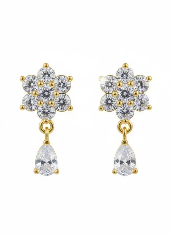 AD Gold Plated Star Teardrop Earrings Coruscate Jewels