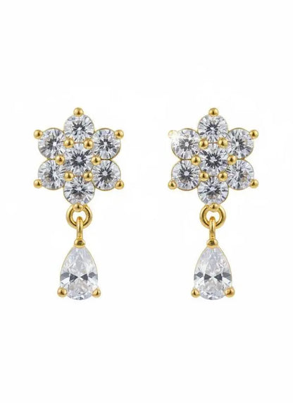 AD Gold Plated Star Teardrop Earrings Coruscate Jewels