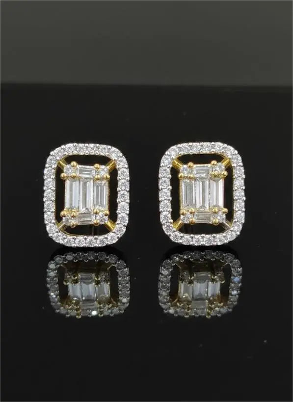 American Diamond Gold Plated Baguette Cut Art Deco Inspired Coruscate Jewels
