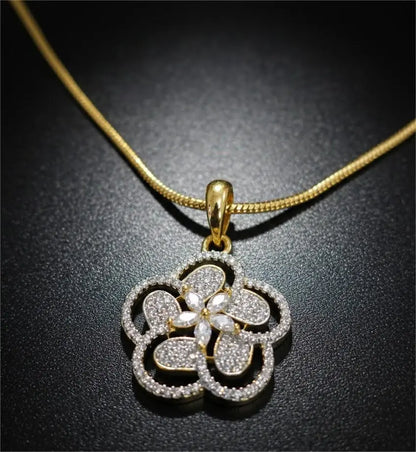 Gold Plated AD-Bloom Grace Pendant Set Coruscate Jewels