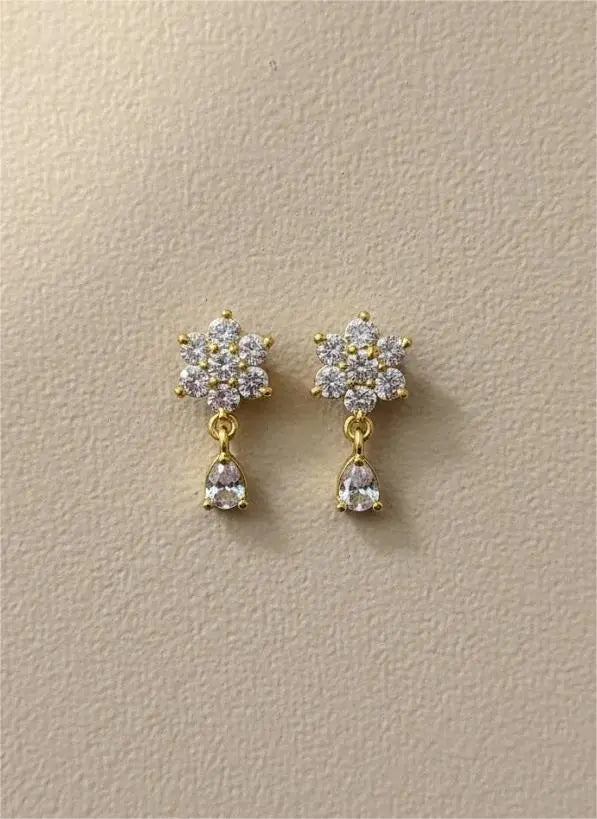 AD Gold Plated Star Teardrop Earrings Coruscate Jewels