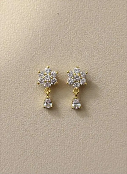 AD Gold Plated Star Teardrop Earrings Coruscate Jewels