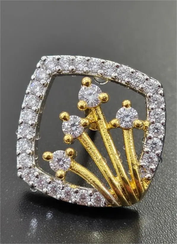 American Diamond Gold Plated Starry Night Stud Earrings Coruscate Jewels