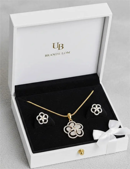 Gold Plated AD-Bloom Grace Pendant Set Coruscate Jewels