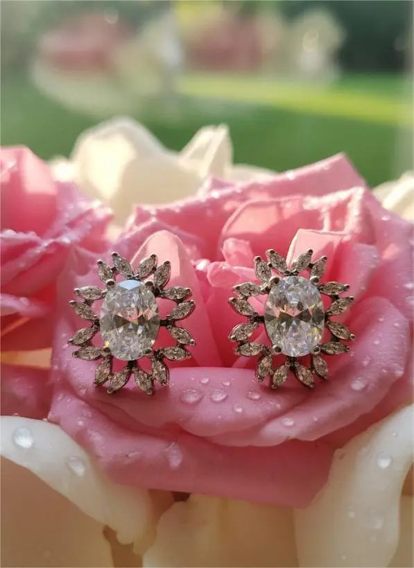 Black Rhodium Polish AD Earrings MoonShine Theme Coruscate Jewels