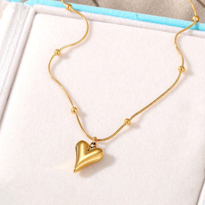 Gold Plated Anti Tarnish Stainless Steel Heart Pendant Set