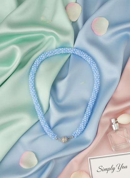 Blue Small Beads Layered Necklace Set