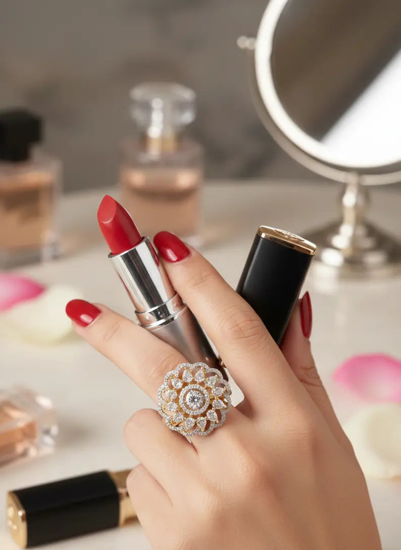 Golden Bloom Floral Ring Coruscate Jewels
