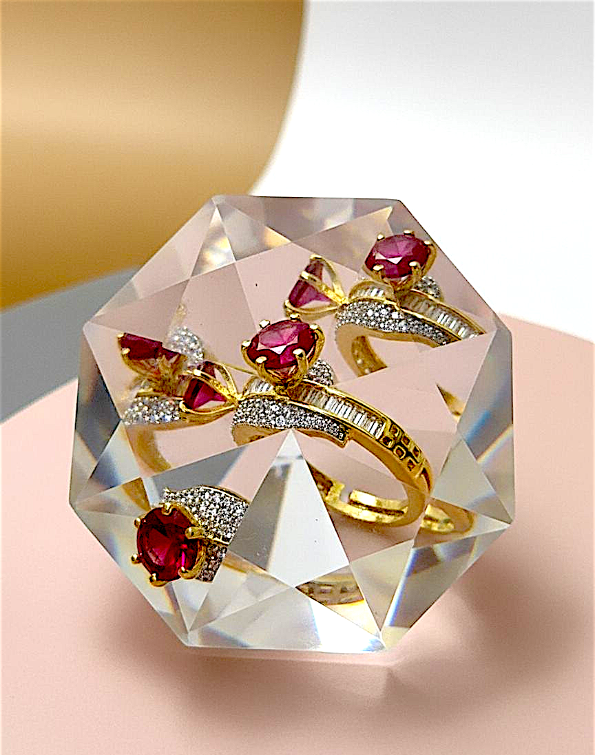 Elegant Ruby Zirconia Ring