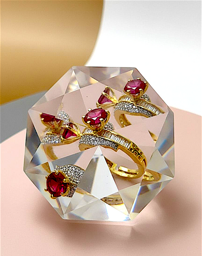 Elegant Ruby Zirconia Ring
