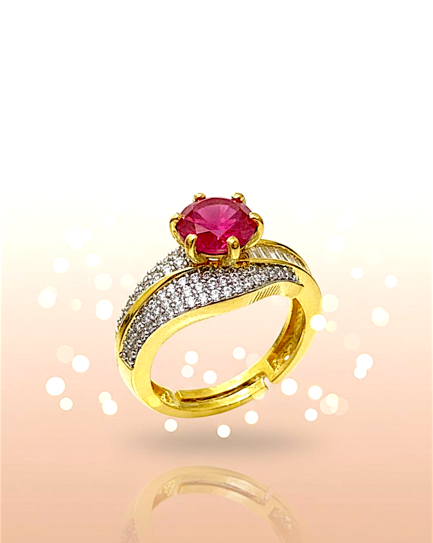 Elegant Ruby Zirconia Ring