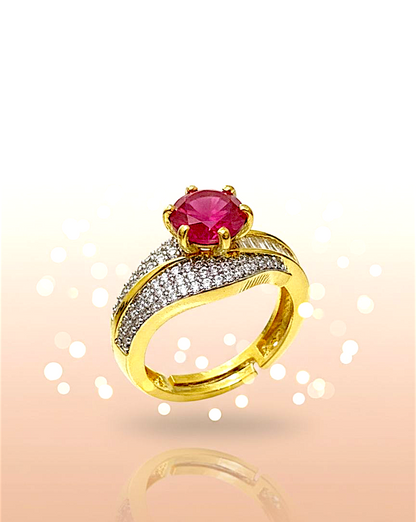 Elegant Ruby Zirconia Ring