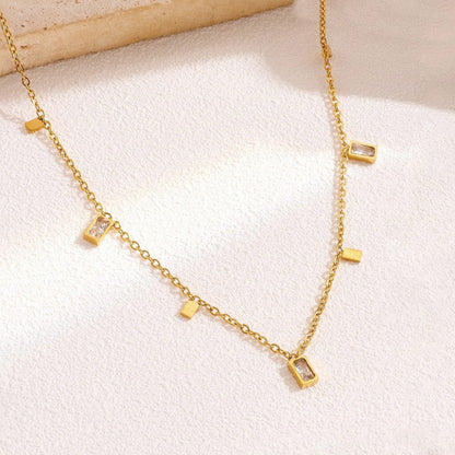 Anti Tarnish Gold Plated Geometric Neklace Gold-Toned