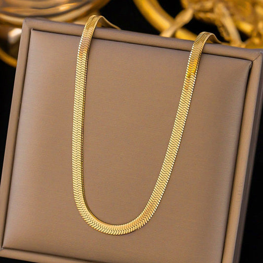 Anti Tarnish Gold Plated Flat Snake Chain