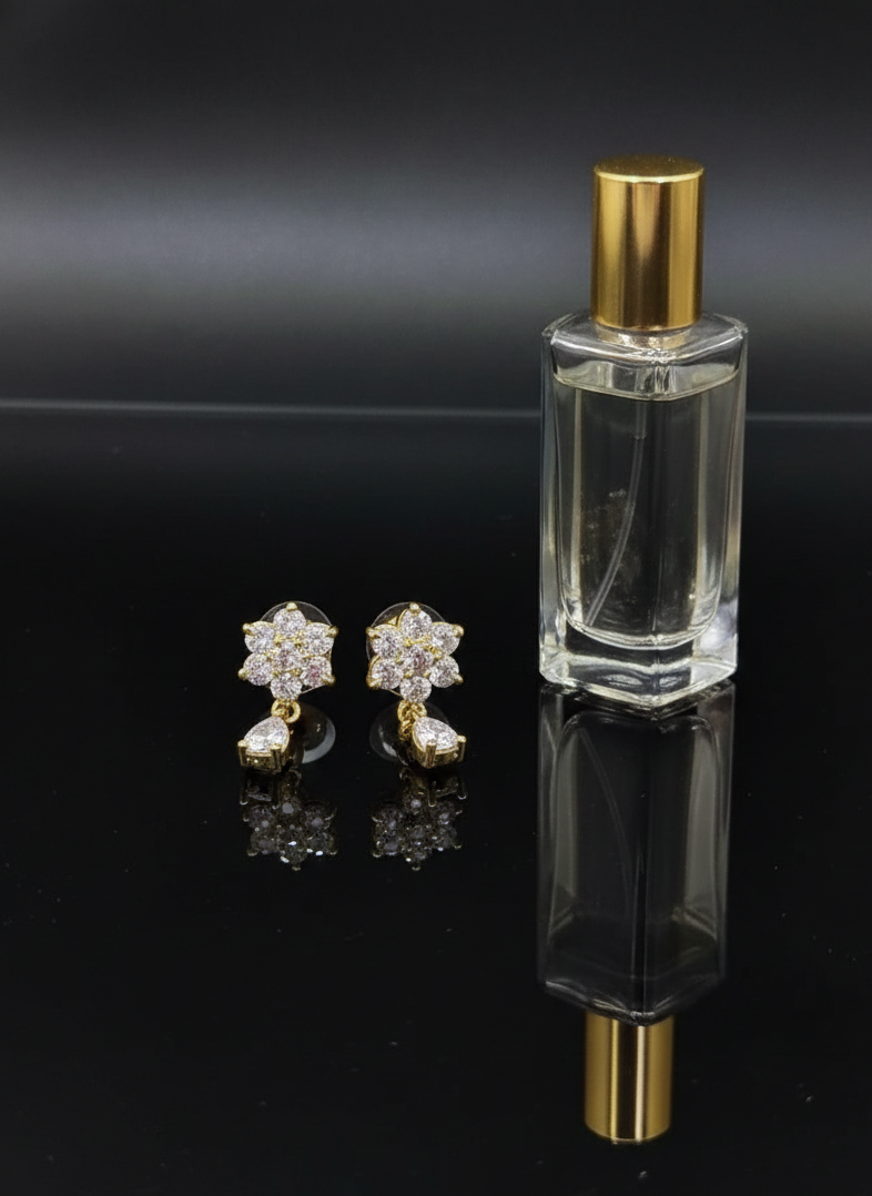 AD Gold Plated Star Teardrop Earrings