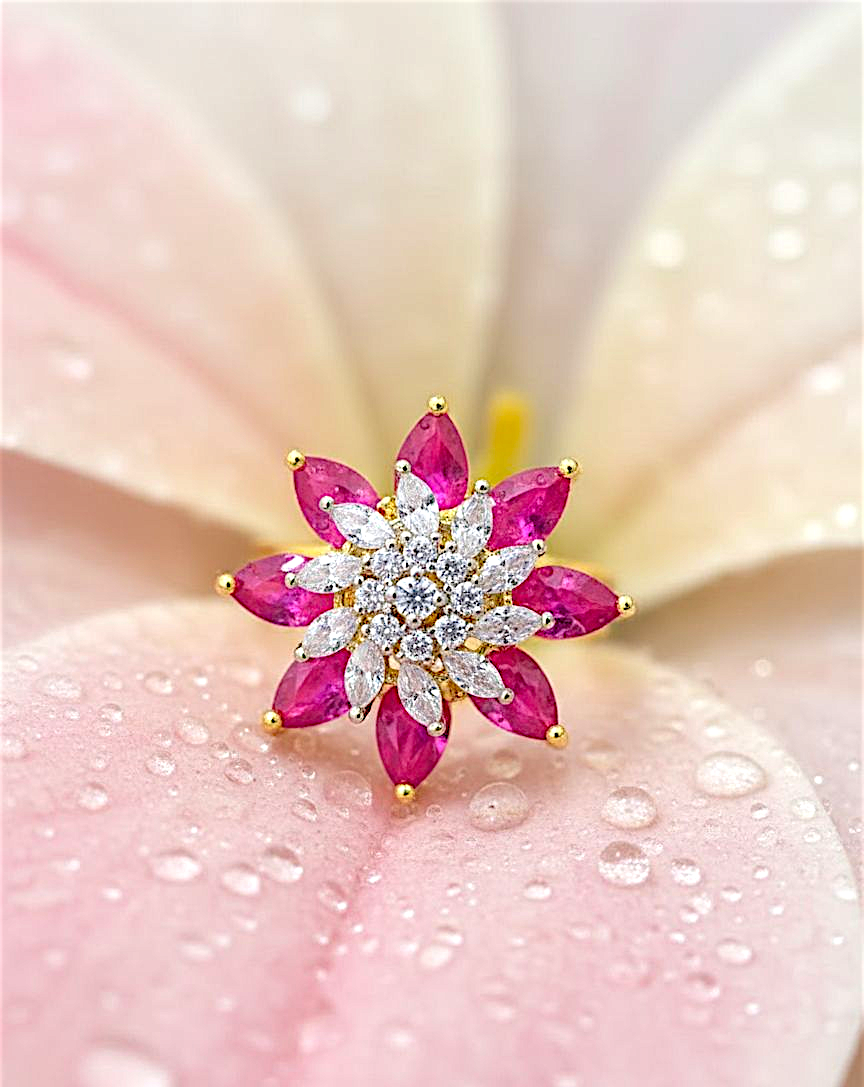 Ruby Bloom Adjustable Ring