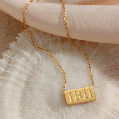 Anti Tarnish Gold-Plated 11:11 Stainless Steel Pendant