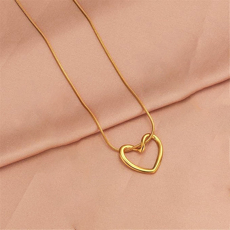 Anti Tarnish Gold Plated Heart Pendant Set