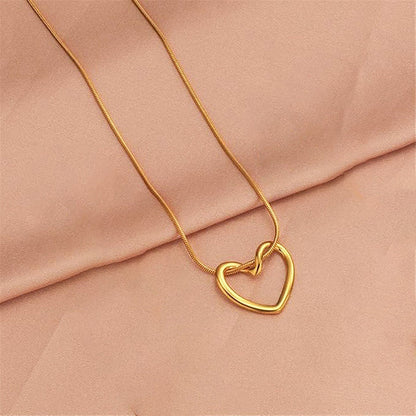 Anti Tarnish Gold Plated Heart Pendant Set