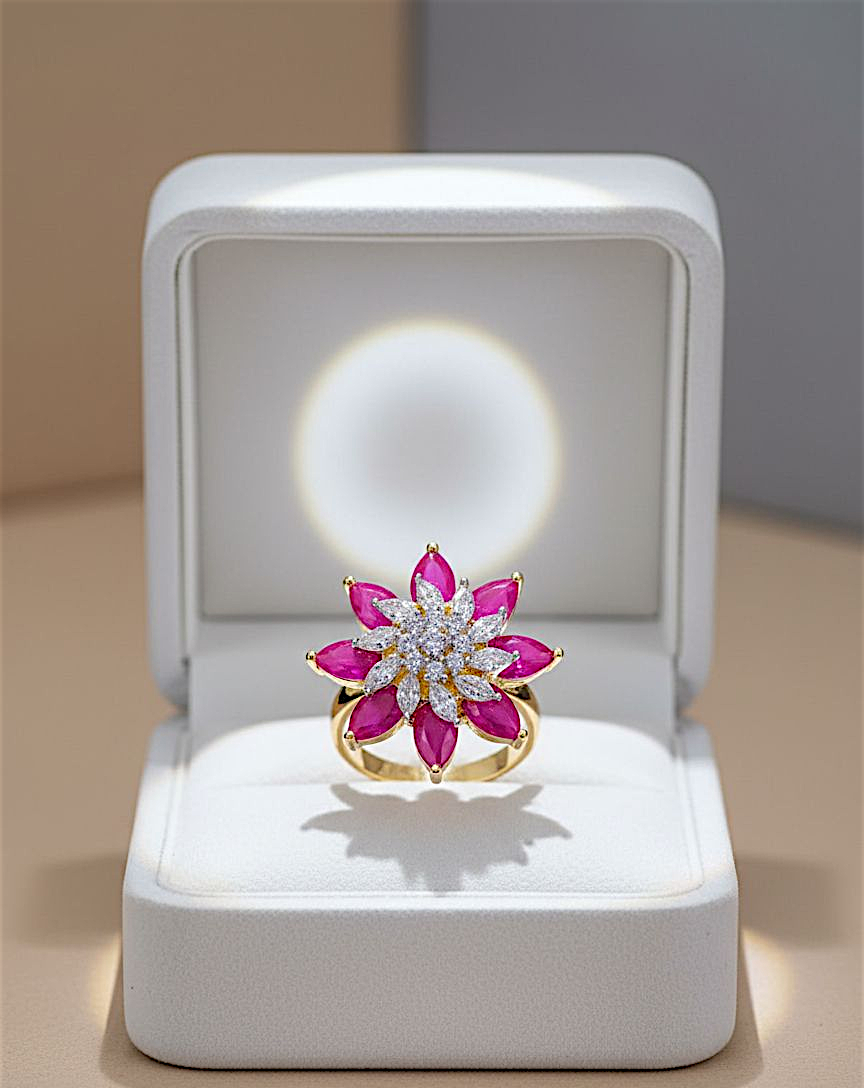 Ruby Bloom Adjustable Ring