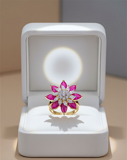Ruby Bloom Adjustable Ring
