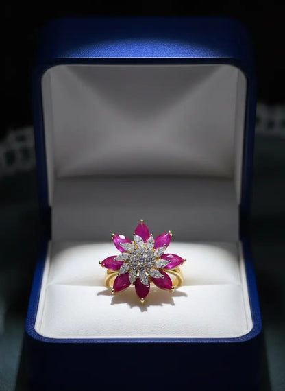 Ruby Bloom Adjustable Ring Coruscate Jewels