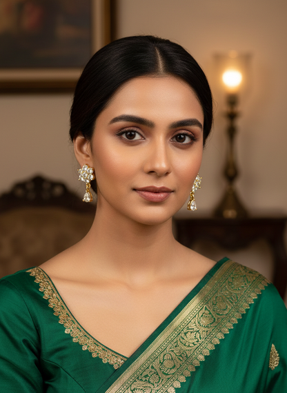 AD Gold Plated Star Teardrop Earrings