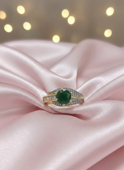 Emerald Crystal Adjustable Ring Coruscate Jewels