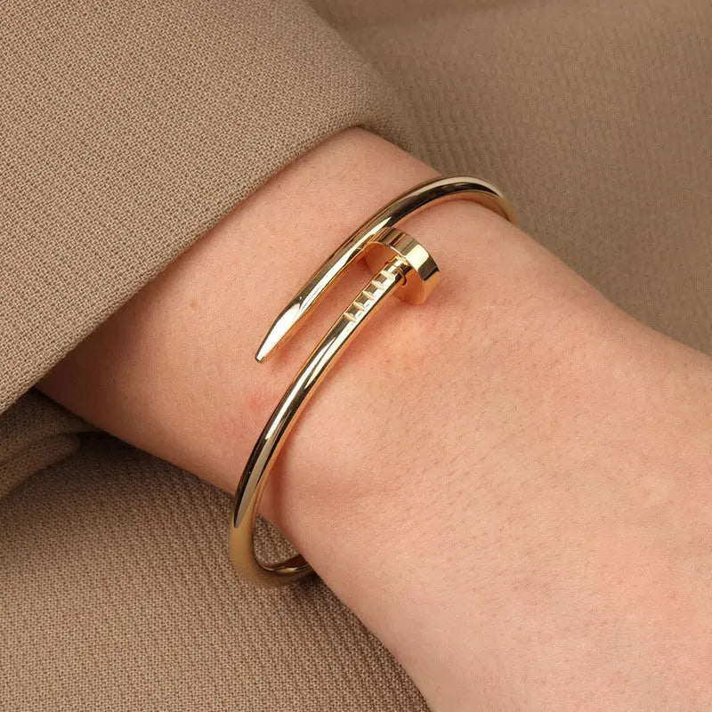 Anti Tarnish Gold Plated Nail Bracelet for Women Coruscate Jewels