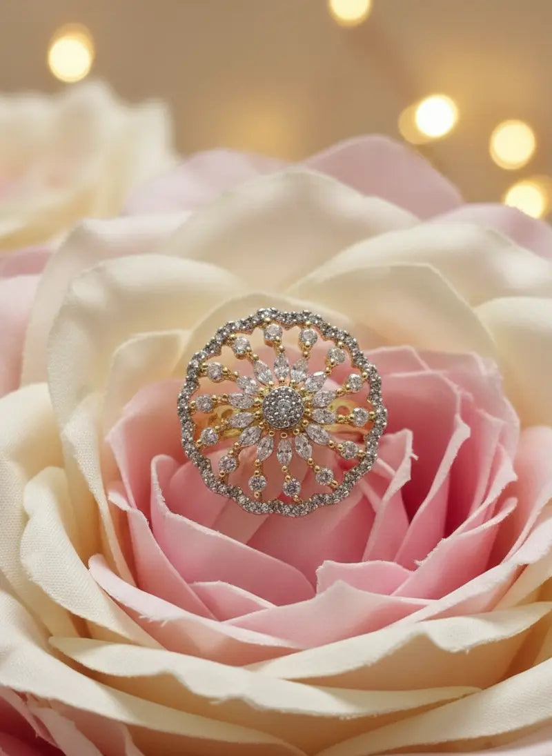Bloom American Diamond Ring Coruscate Jewels